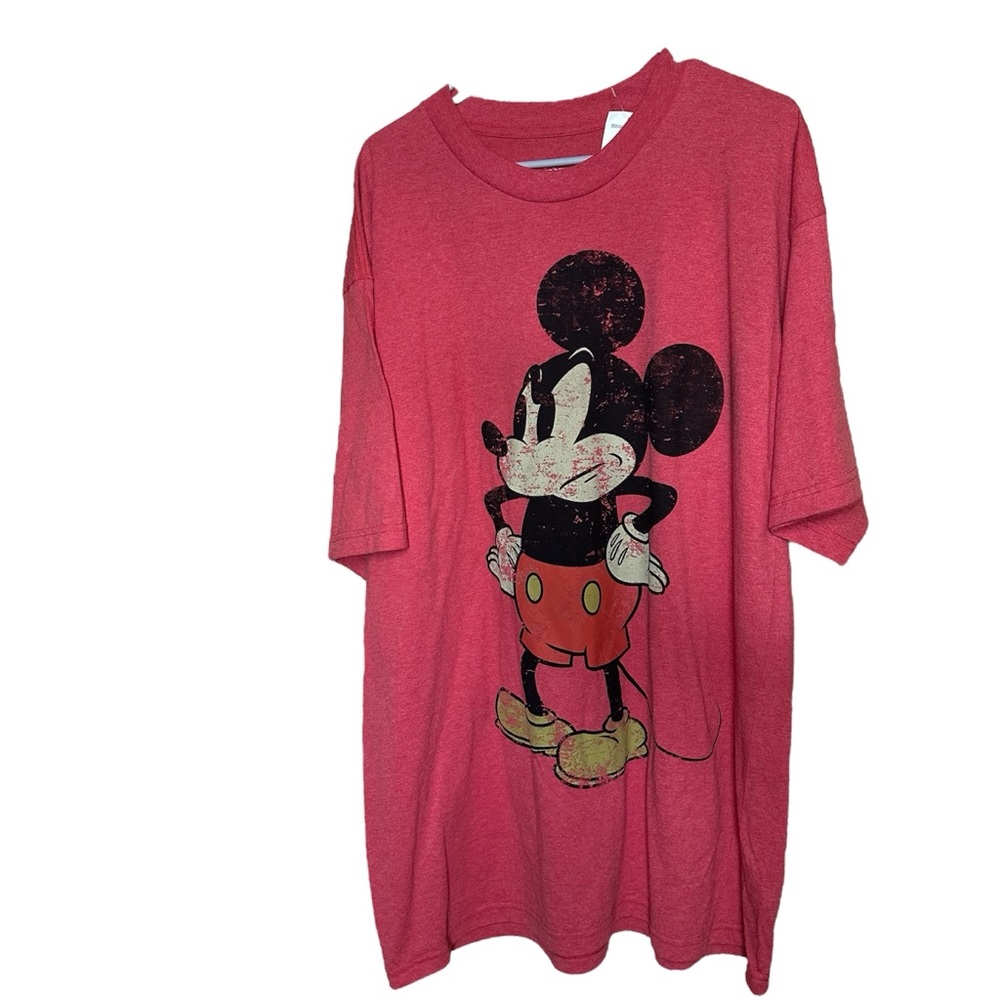 Disney Mickey Mouse And Friends Red Angry Mickey Graphic Tee 2XLT NEW
